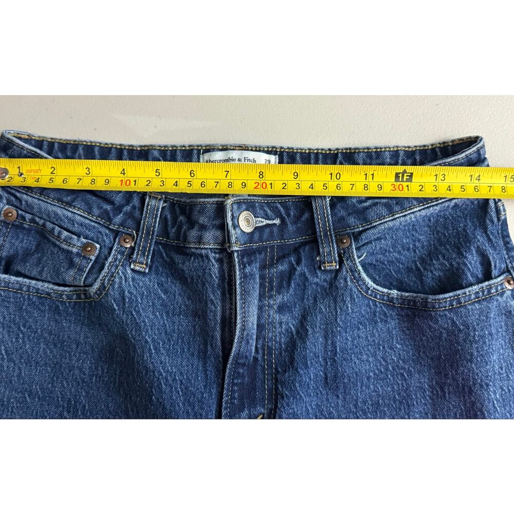 Abercrombie & Fitch The Vintage Straight High Rise Blue Jeans 29/8L Curve Love - Picture 9 of 11